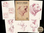 Sketch Library Animal Heads, 69 pages Animal portrait sketchbook