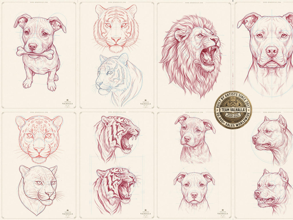 Sketch Library Animal Heads, 69 pages Animal portrait sketchbook