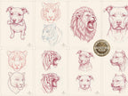 Sketch Library Animal Heads, 69 pages Animal portrait sketchbook