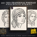 300 Neo-Traditional Lady Design Kit for Procreate