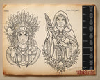 Northern Mythology, Traditional Viking – Stencils & Flash Art Procreate, PDF Tattoo References