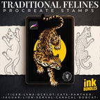 Traditional Felines – 170+ Procreate Brushes (Digital Download)
