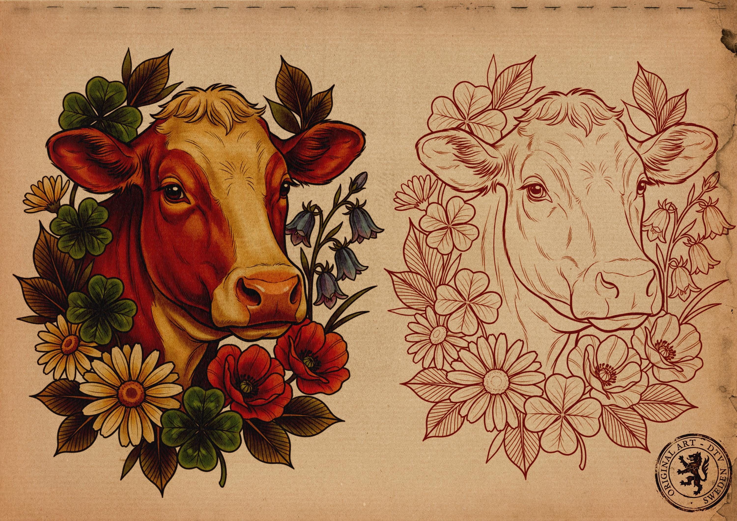 Procreate Neo Traditional Animal Tattoo Design Reference Kit, Brushset & PNG, original stencils