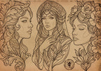 Procreate Neo Traditional Ladies, Tattoo design Set, Brushset, original stencils