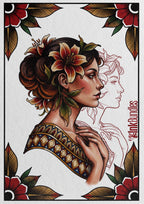 Neo-Traditional Ladies Vol.1 – 52 Procreate Stamps – preview 4