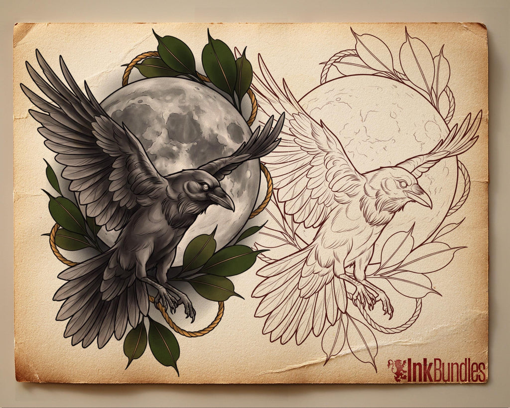 Dark Neo-Traditional vol.2 120+, Dark Macabre Tattoo Art, Neo-Traditional Procreate Stamps, Tattoo Stencils