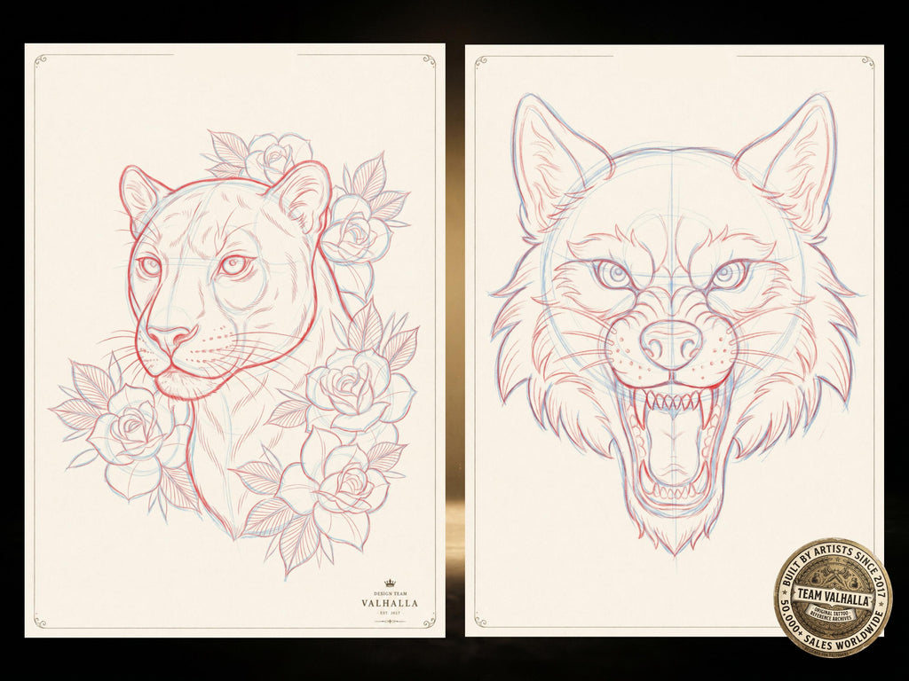 Sketch Library Animal Heads, 69 pages Animal portrait sketchbook