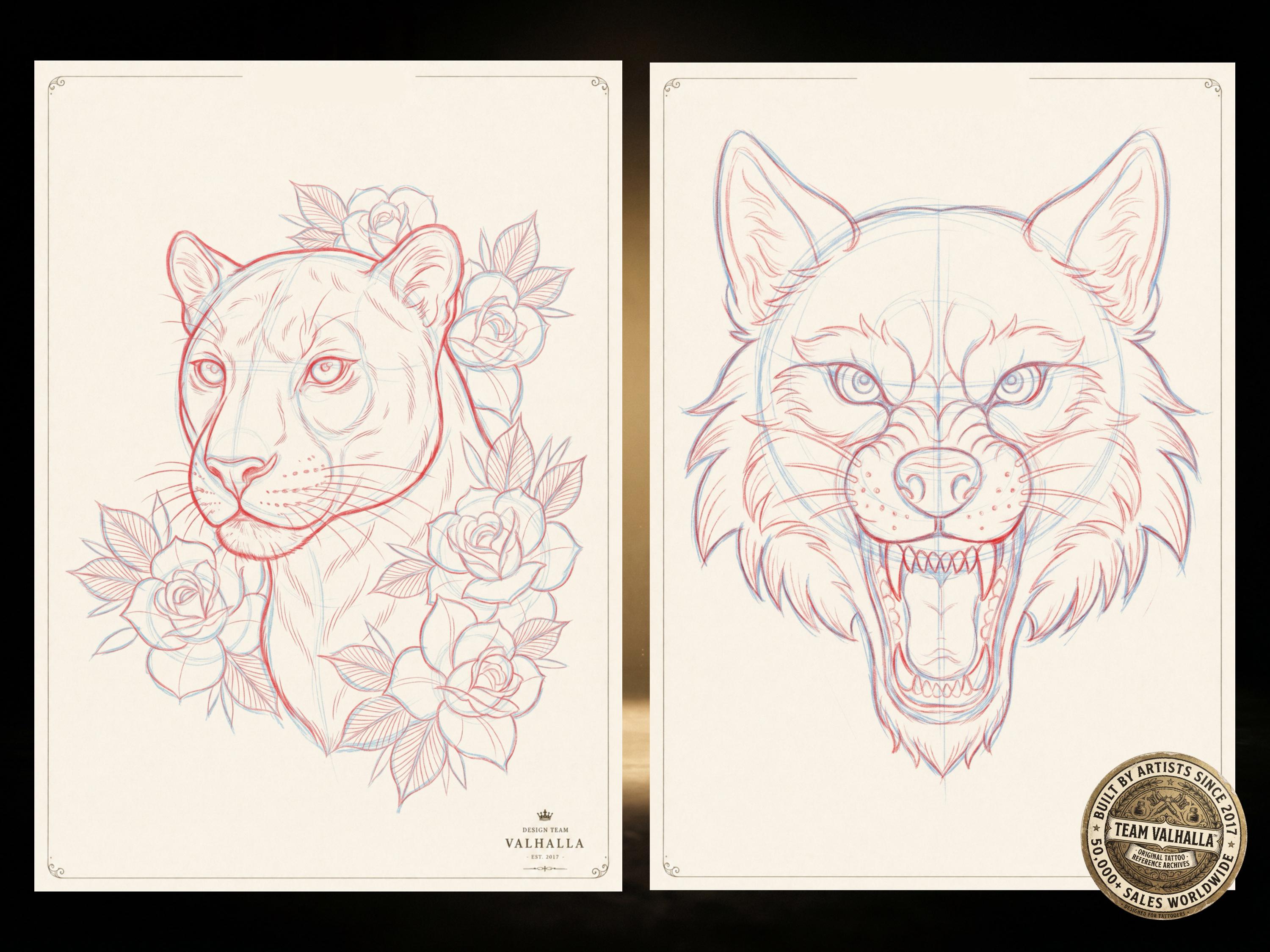 Sketch Library Animal Heads, 69 pages Animal portrait sketchbook