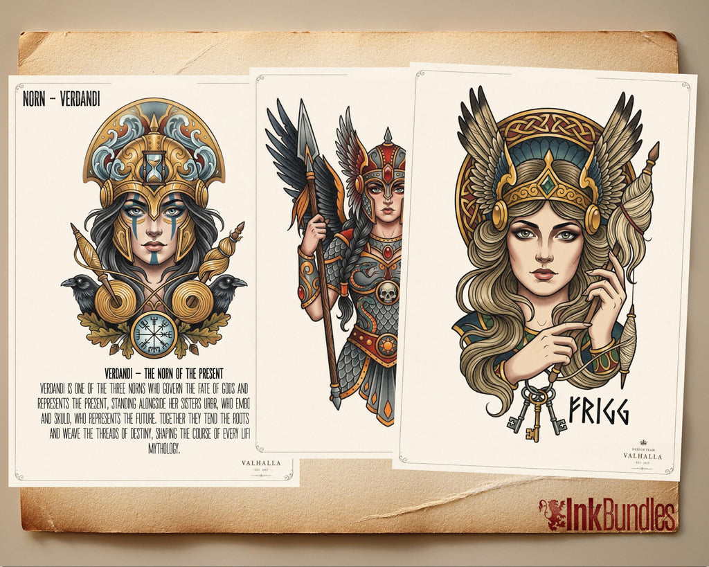 Northern Mythology, Traditional Viking – Stencils & Flash Art Procreate, PDF Tattoo References
