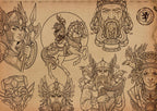 Northern Mythology, Traditional Viking – Stencils & Flash Art Procreate, PDF Tattoo References