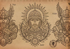 Northern Mythology, Traditional Viking – Stencils & Flash Art Procreate, PDF Tattoo References