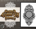 Sacred Geometry 2, Procreate Brushes: 180 Stamps & Patterns