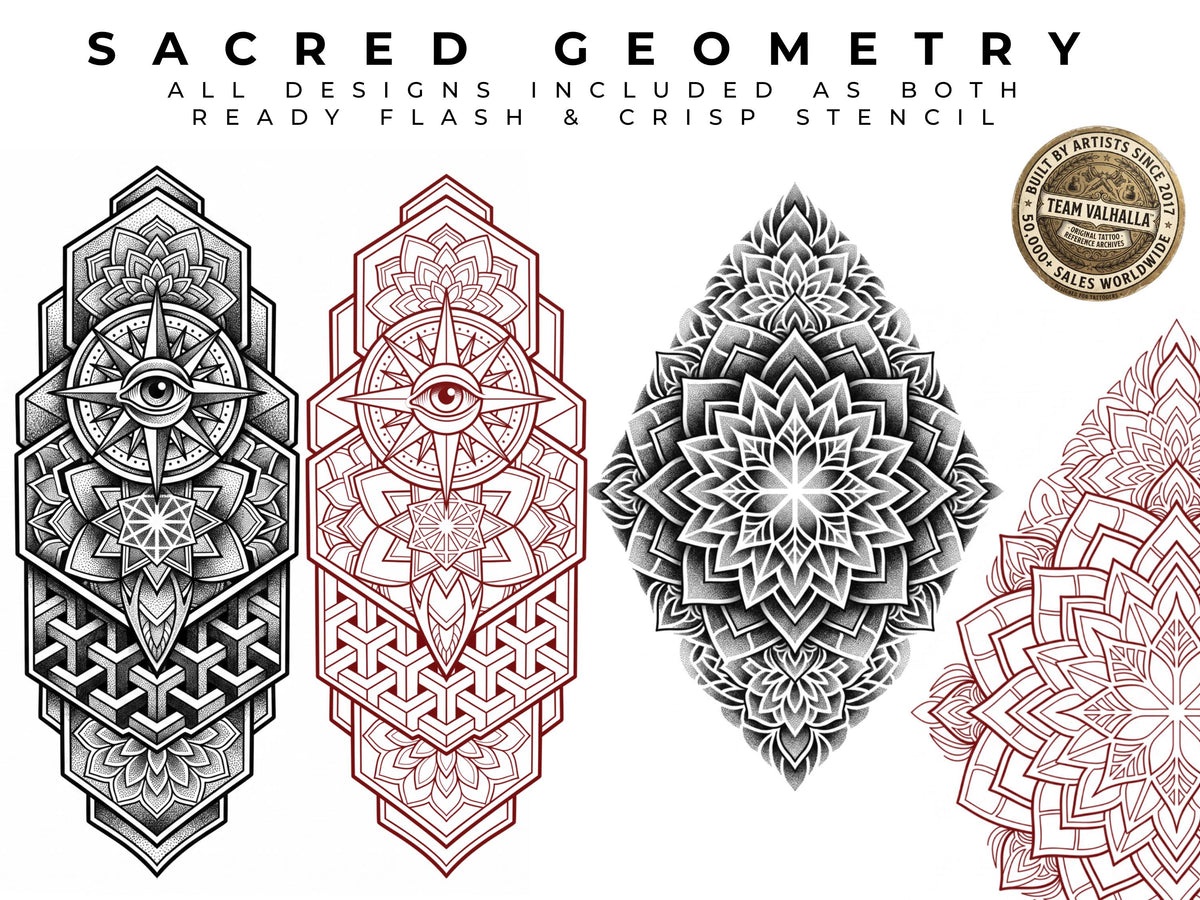 Sacred Geometry 2, Procreate Brushes: 180 Stamps & Patterns