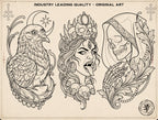 Dark Neo-Traditional 200+, Dark Macabre Tattoo Art, Neo-Traditional Procreate Stamps, Tattoo Stencils