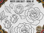 Rose Stencils & Flash work