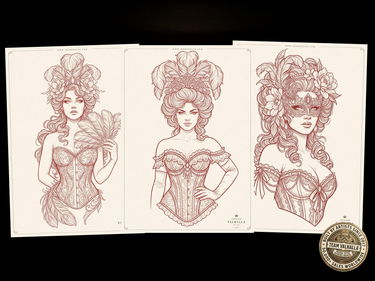 Burlesque Beauties Lady Portrait Sketchbook – 49 Pages PDF – preview 3