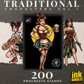 Traditional Character Vol.1 – 201+ Procreate Stamps