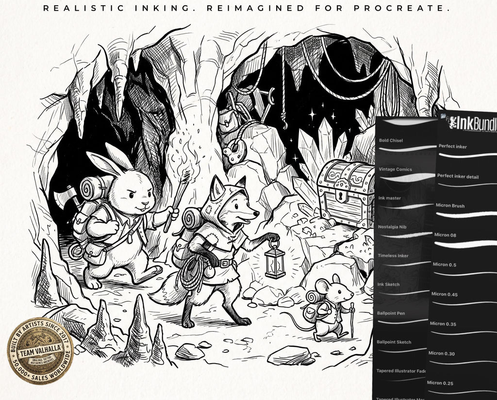 Procreate Brush Bundle: Outline Studio, Real Ink & Penmanship Brushes ( digital download )
