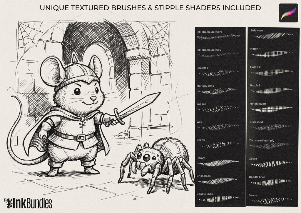 Procreate Brush Bundle: Outline Studio, Real Ink & Penmanship Brushes ( digital download )