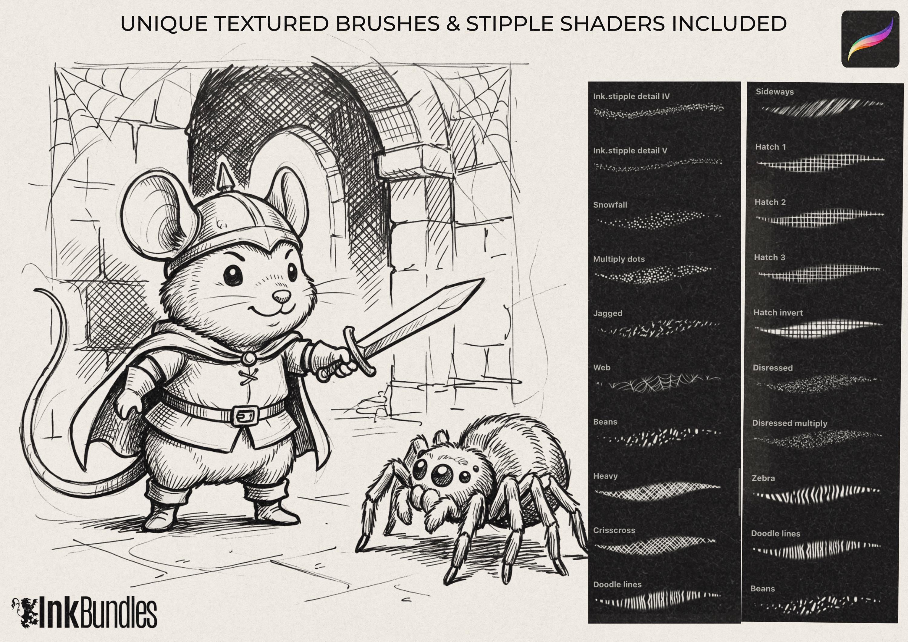 Procreate Brush Bundle: Outline Studio, Real Ink & Penmanship Brushes ( digital download )