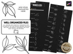 Procreate - Garden Essentials, Tattoo Leaves & Flowers, Fineline, hand drawn, Commercial Use