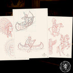 American Traditional Characters, 52 pages old school sketchbook, custom art inspiration