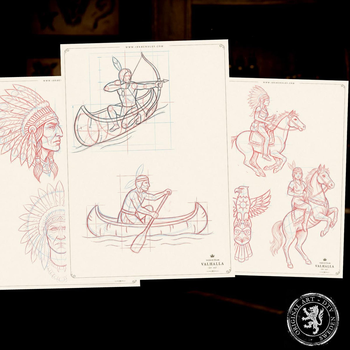American Traditional Characters, 52 pages old school sketchbook, custom art inspiration