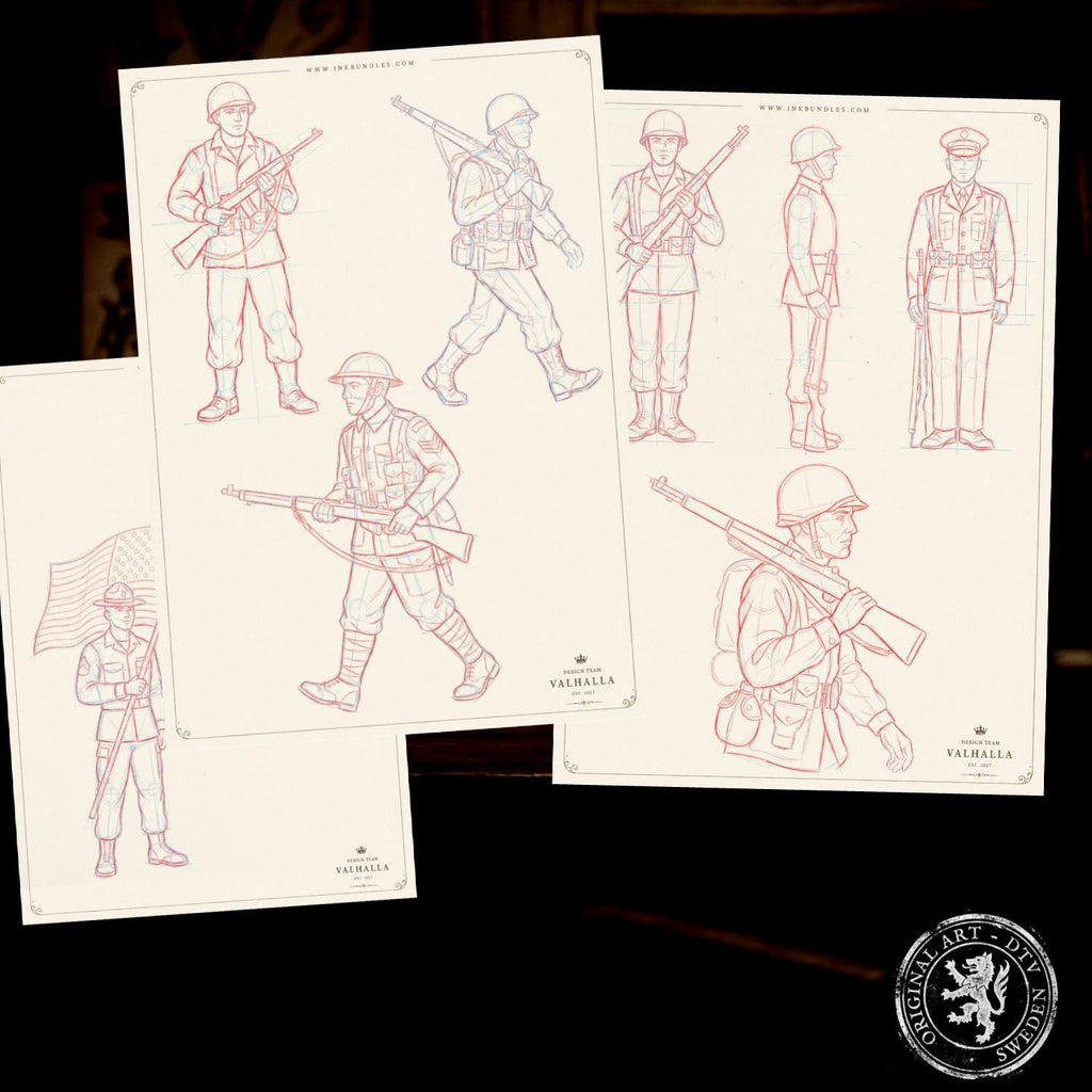 American Traditional Characters, 52 pages old school sketchbook, custom art inspiration