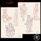 American Traditional Characters, 52 pages old school sketchbook, custom art inspiration