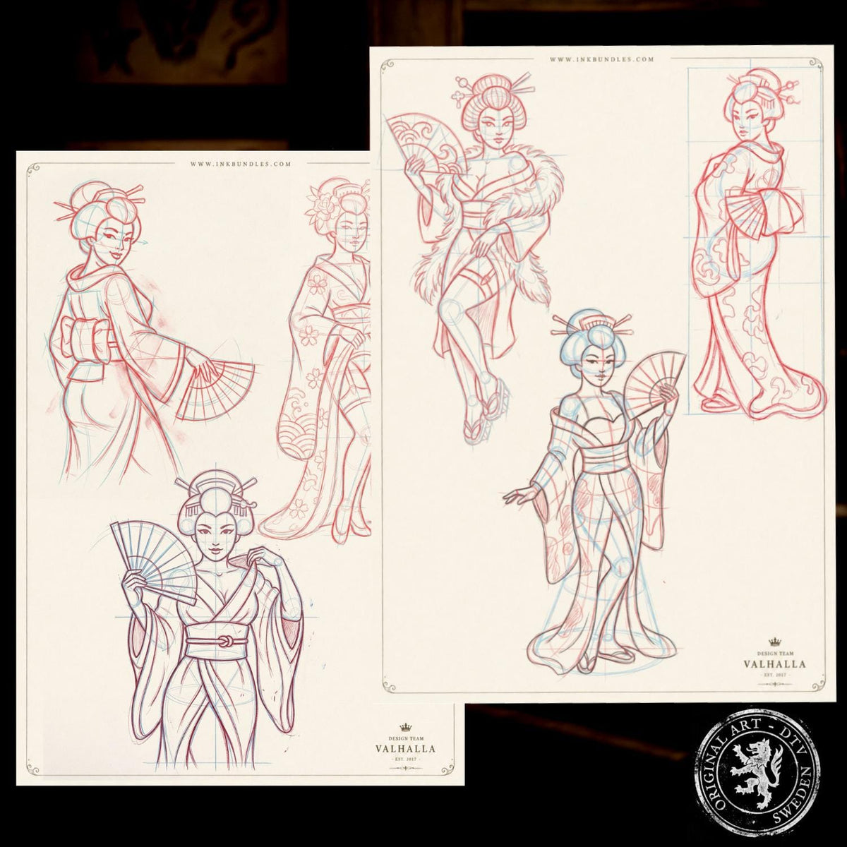 American Traditional Characters, 52 pages old school sketchbook, custom art inspiration