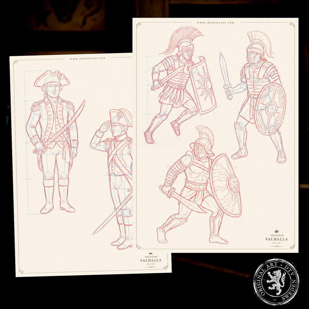 American Traditional Characters, 52 pages old school sketchbook, custom art inspiration