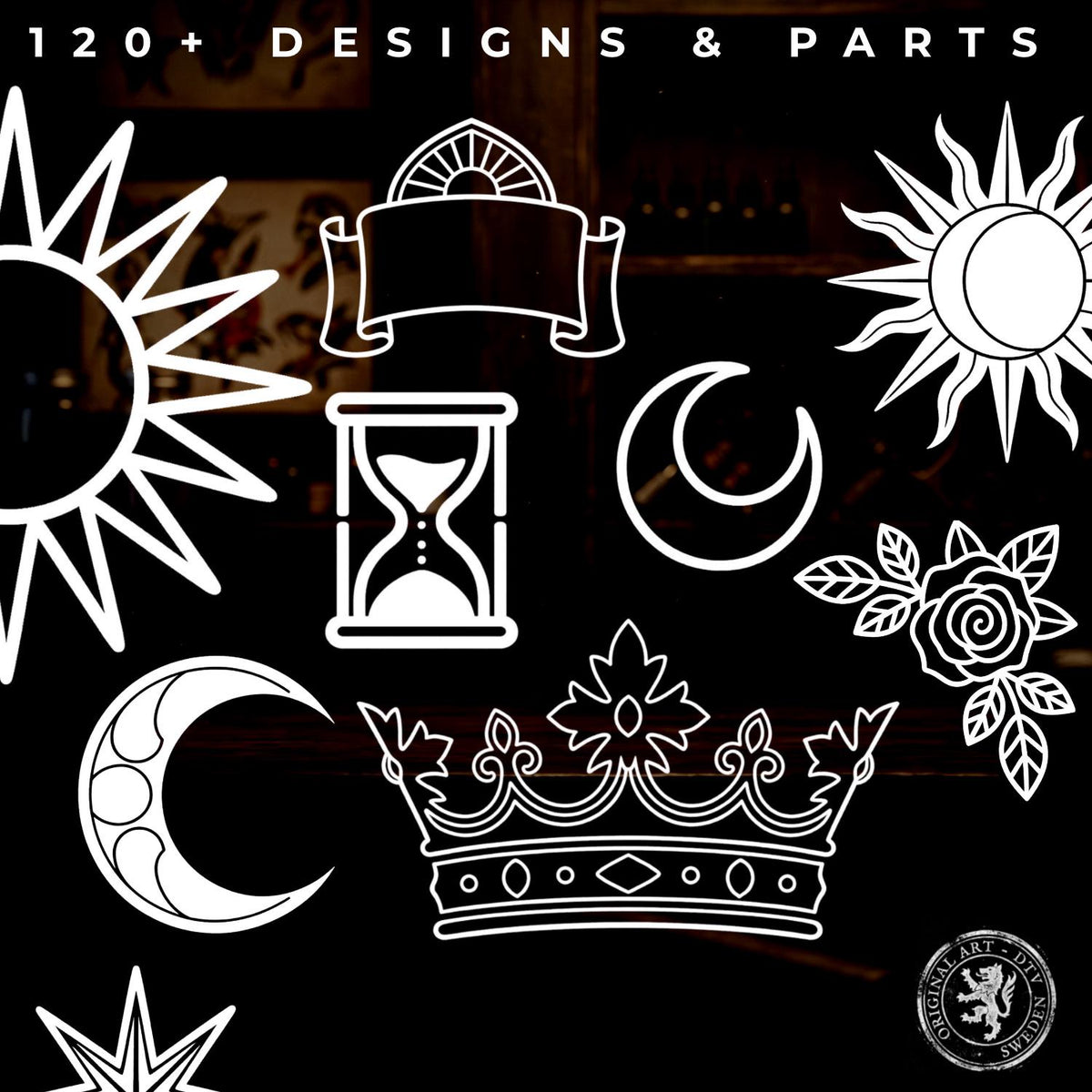 Tarot Card Builder Tattoo Stencils – 300+ Procreate Stamps – preview 5