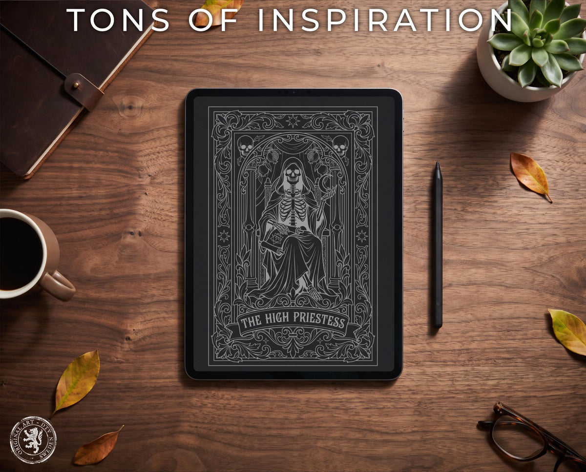 Tarot Card Builder Tattoo Stencils – 300+ Procreate Stamps – preview 4