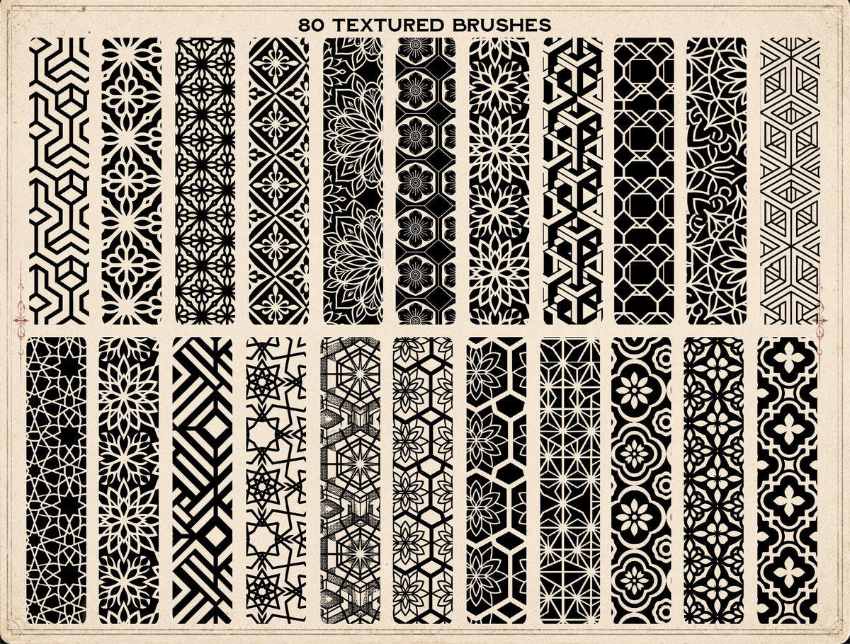 Sacred Geometry 2, Procreate Brushes: 180 Stamps & Patterns