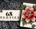 Japanese Peony Tattoo Stencils – Procreate Stamps