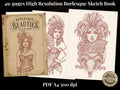 Burlesque Beauties Lady Portrait Sketchbook – 49 Pages PDF