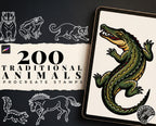 Animal Tattoo Stencils – 200+ Procreate Stamps