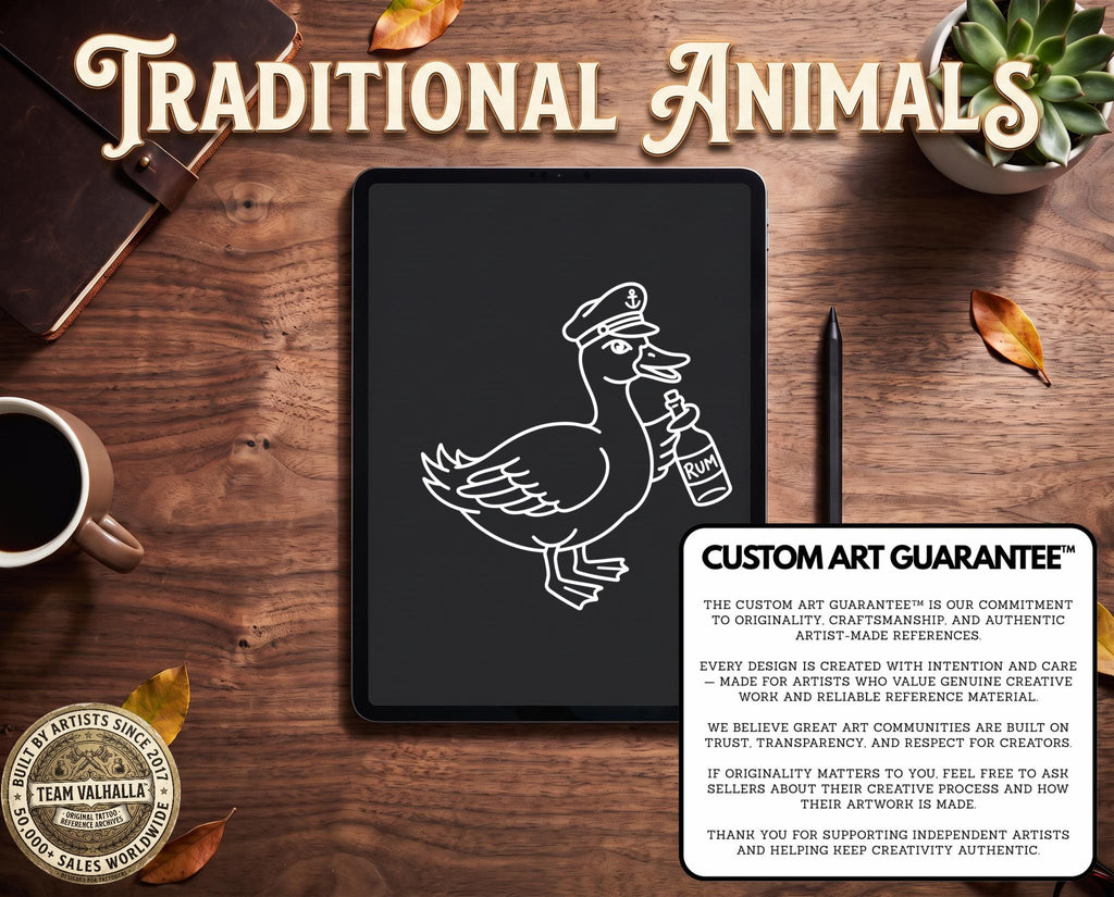 Animal Tattoo Stencils – 200+ Procreate Stamps – preview 6