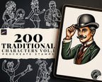Traditional Character Vol.1 – 201+ Procreate Stamps