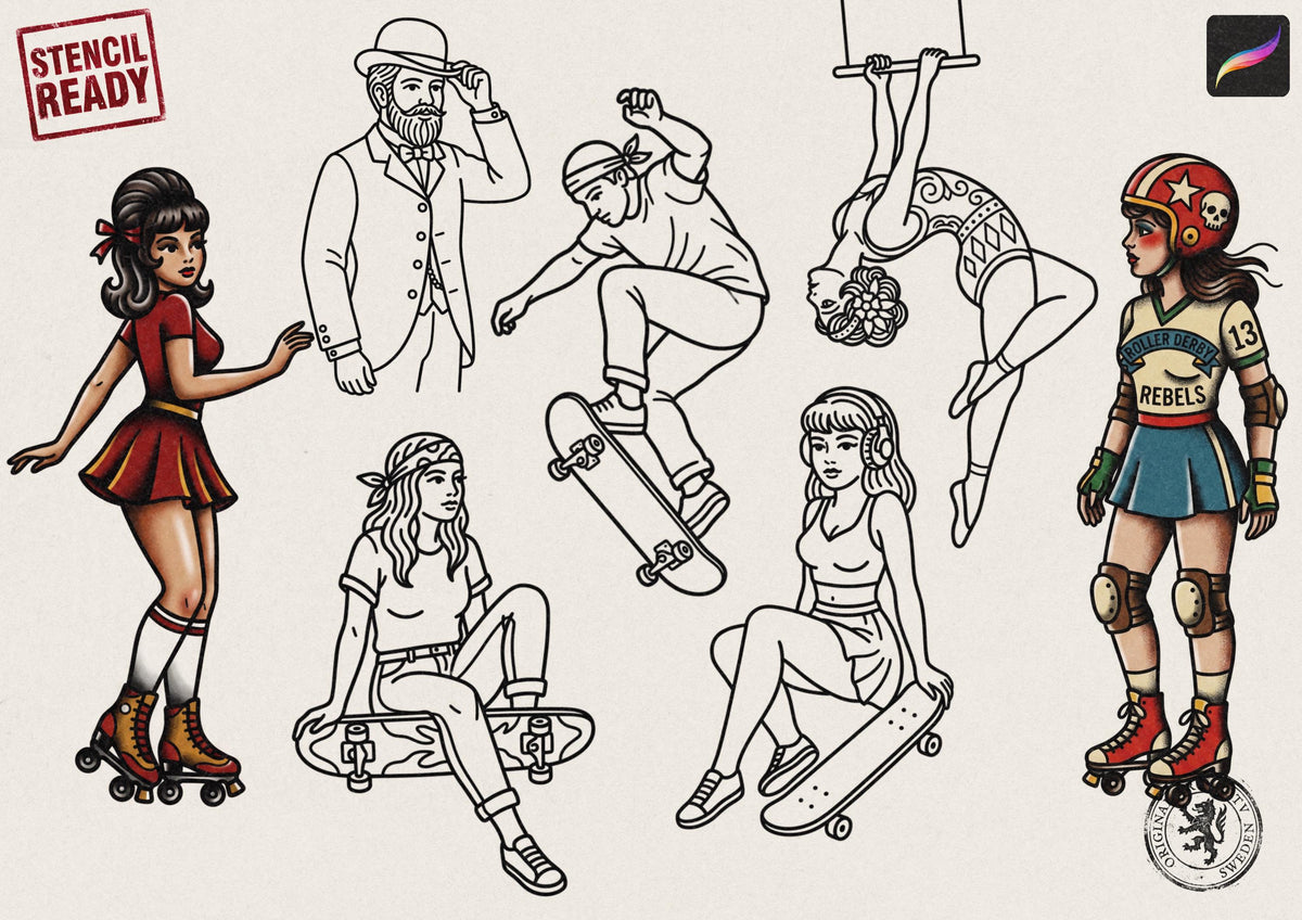 Traditional Character Vol.1 – 201+ Procreate Stamps