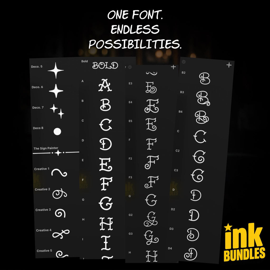The Sign Painter – Procreate Tattoo Lettering – preview 5