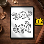 Animal Tattoo Stencils – 200+ Procreate Stamps – preview 3