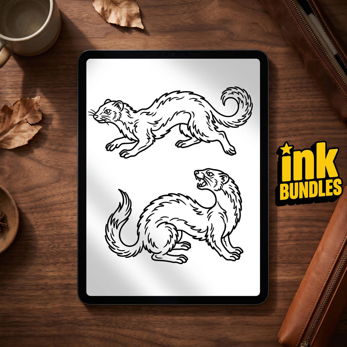 Animal Tattoo Stencils – 200+ Procreate Stamps – preview 3