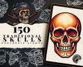 Skull Tattoo Stencils – 72 Procreate Stamps
