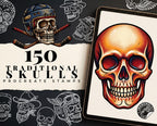 Skull Tattoo Stencils – 72 Procreate Stamps