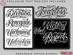 Neo-Traditional Lady Tattoo Design Kit: 2000+ Procreate Stamps, SVG & PNG Files