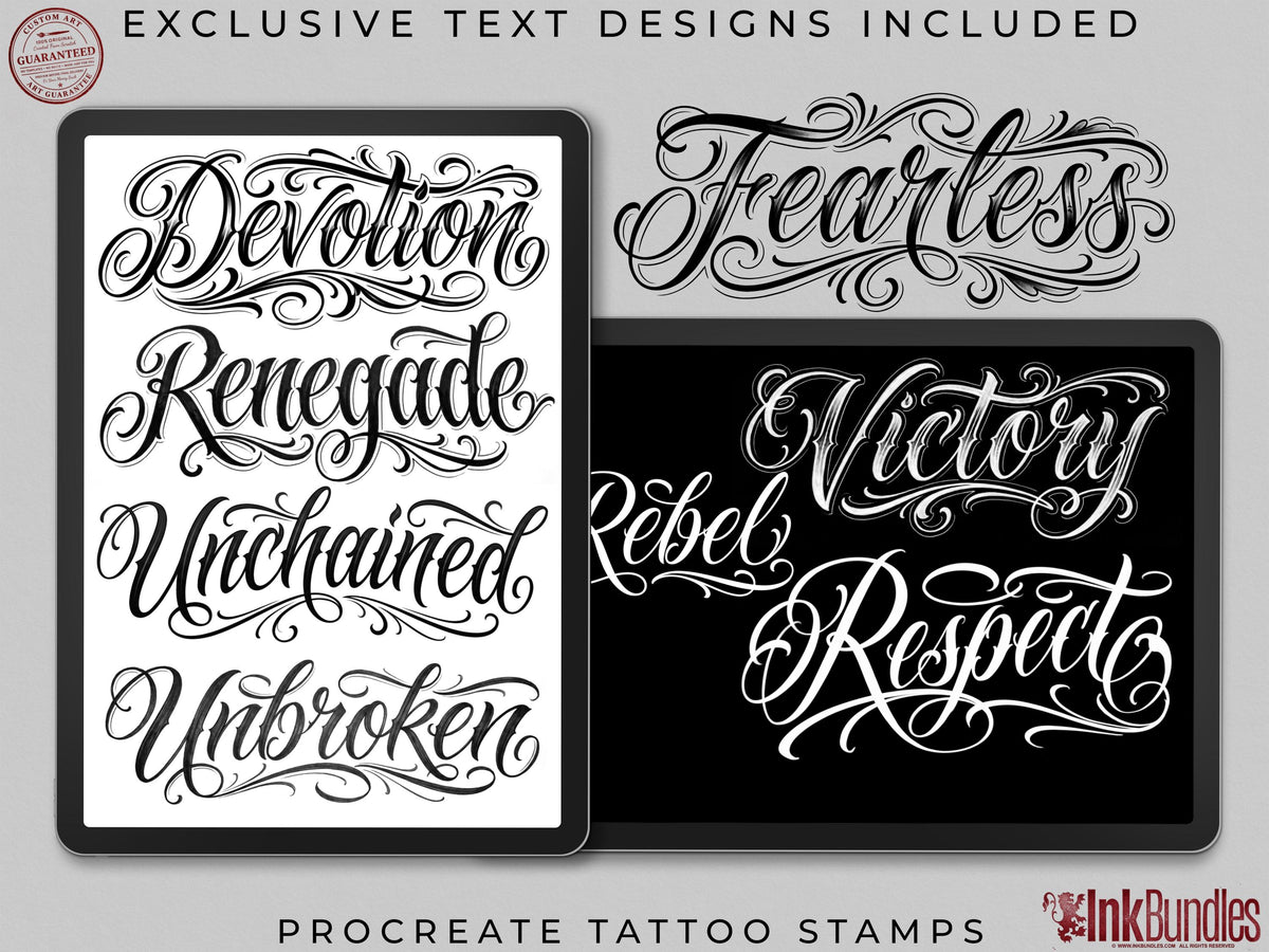 Neo-Traditional Lady Tattoo Design Kit: 2000+ Procreate Stamps, SVG & PNG Files