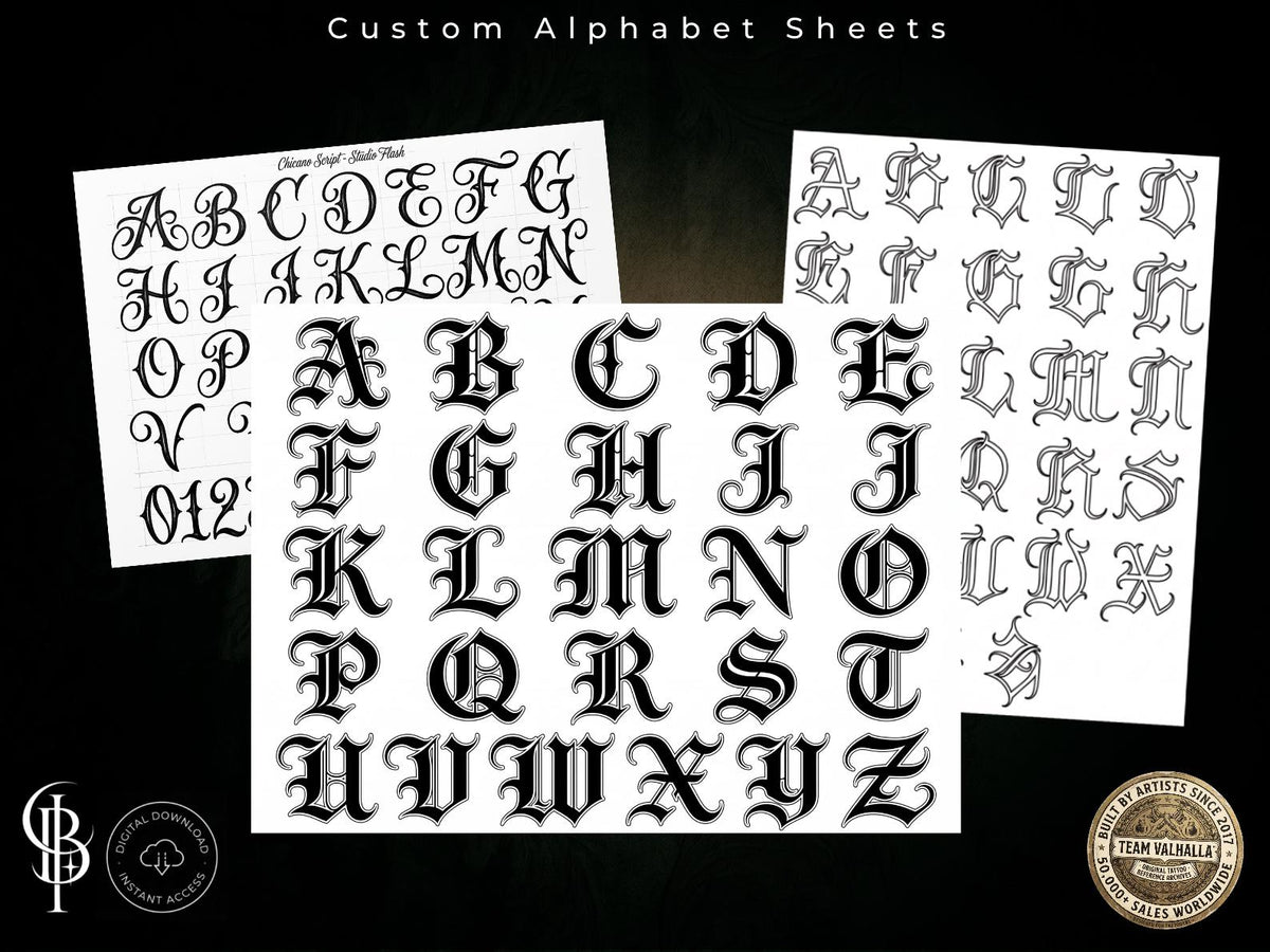 Tattoo Lettering Ultimate Bundle - 1,000+ Procreate Stamps & Brushes