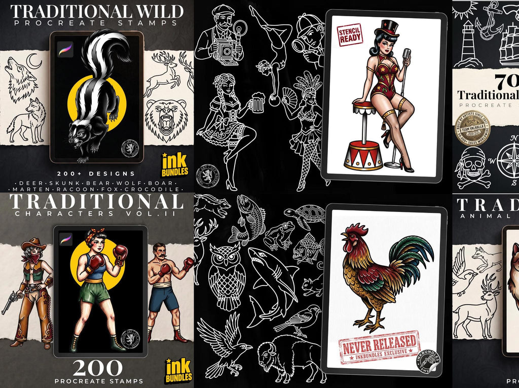 Procreate Traditional Mega Bundle, 1000+ Original Designs
