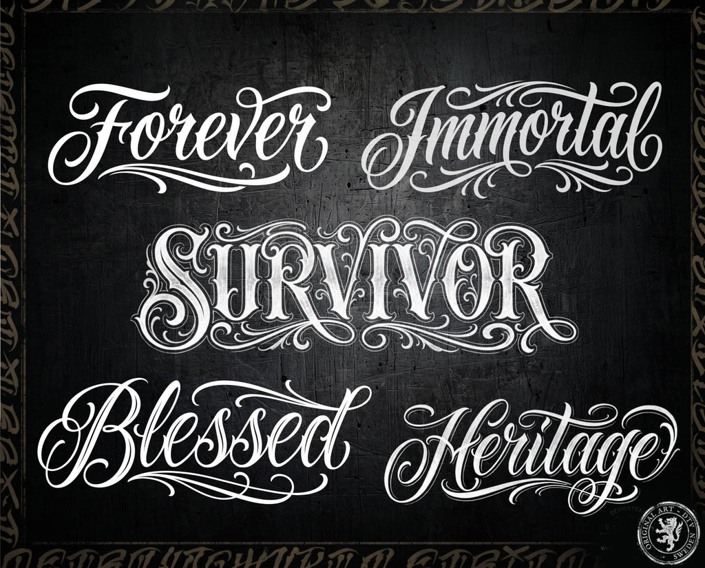 Neo-Traditional Lady Tattoo Design Kit: 2000+ Procreate Stamps, SVG & PNG Files